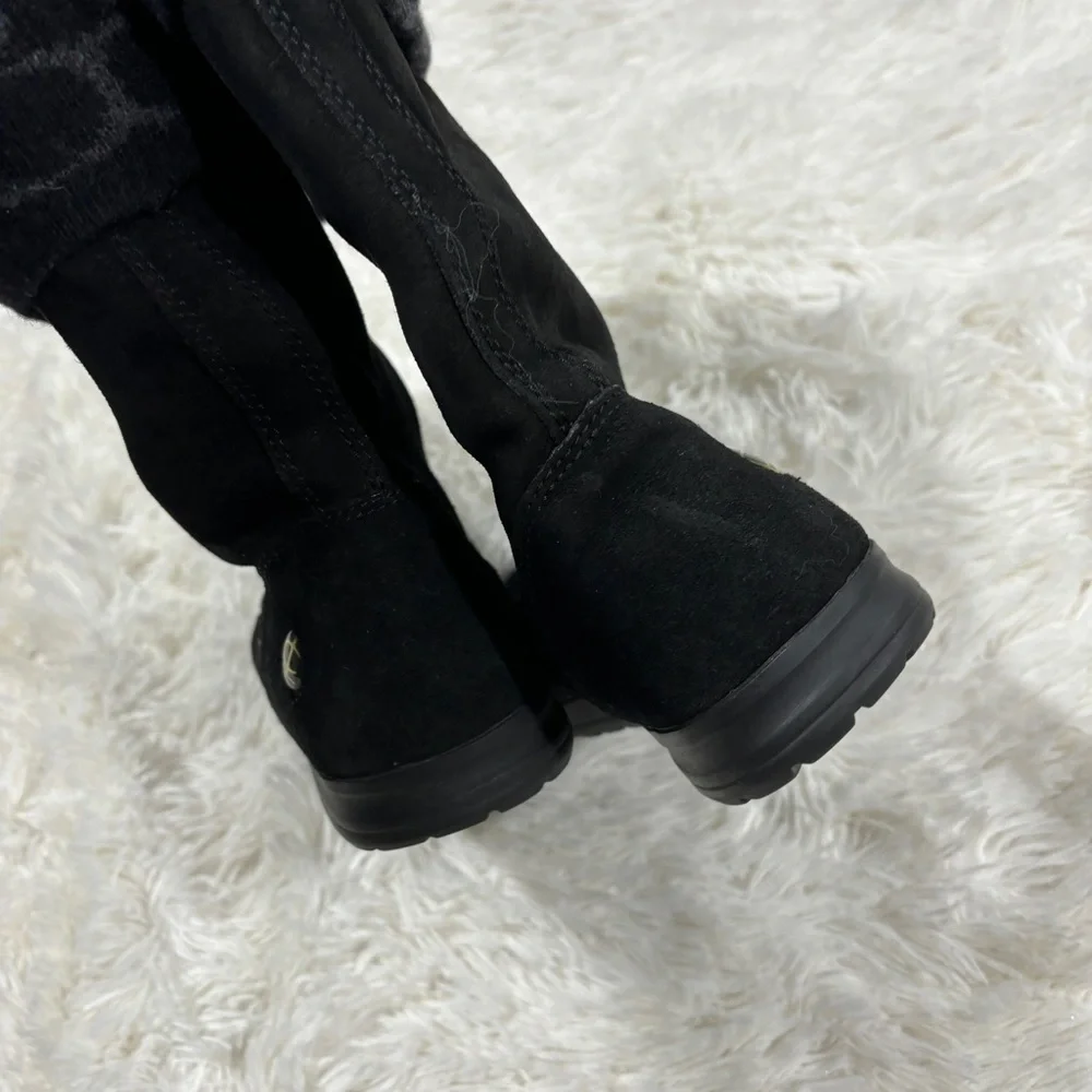 Coach Tatum Black Wool & Suede Leather Winter Boots Size 7.5 - Picture 5 of 10